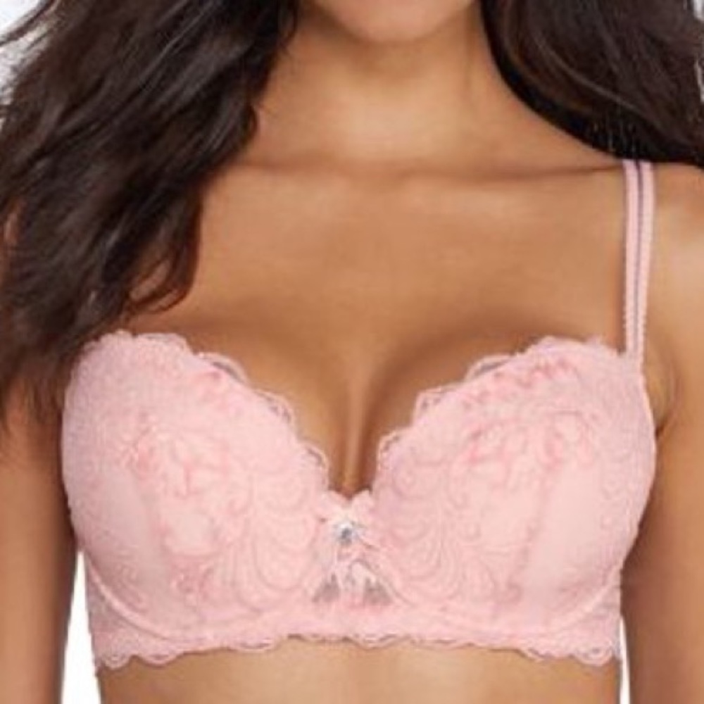 La Mystere Sophia Lace Bra: Pink